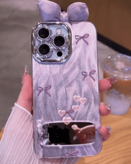 Purple Bow Half-Edge Stand iPhone Case