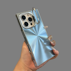 Square Aurora Shining Electroplating Stand iPhone Case