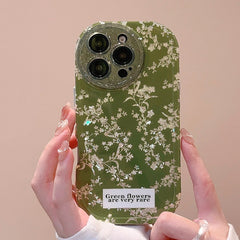 Wrinkled Gold Circle Floral iPhone Case
