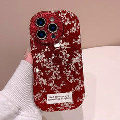 Wrinkled Gold Circle Floral iPhone Case