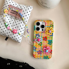 Dopamine Gingham Floral iPhone Case