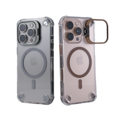 Four Corners Anti-Drop Stand Transparent Magnetic iPhone Case
