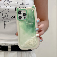 Cat Ear Gradient Flowing Beads iPhone Case
