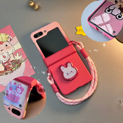 Cute Bunny Stand Samsung Galaxy Z Flip Series  Case