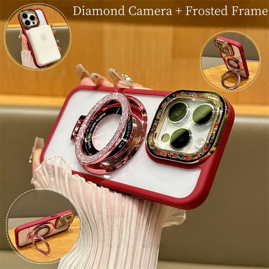 Colorful Glazed Camera Frame Magnetic iPhone Case