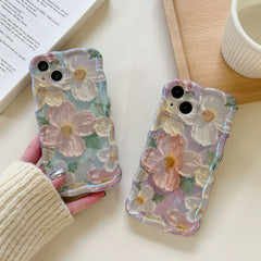 Oil Painting Texture Floral iPhone Case with Phone Strap