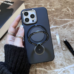 Frosted Translucent Magnetic Ring 360° Stand iPhone Case