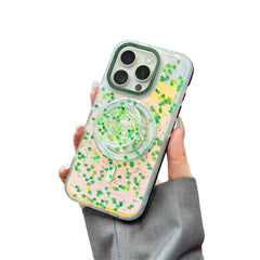 Colorful drops laser heart magnetic iPhone case