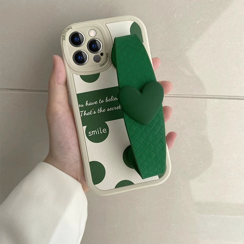 Sweet Grip 3D Heart Wristband iPhone Case