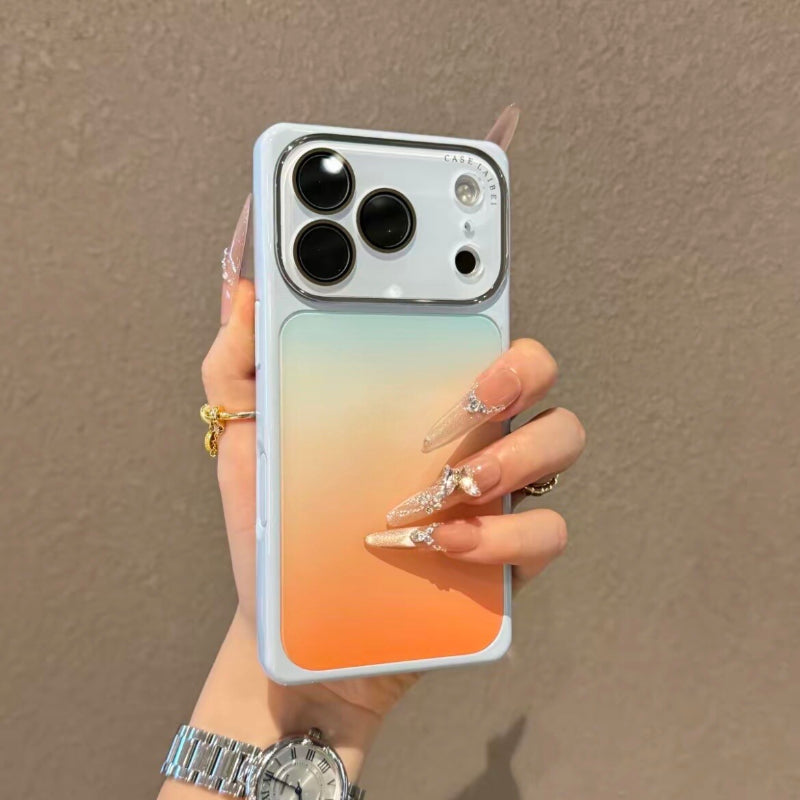 Aesthetic Blush Gradient Case with Mirror Lens Protection